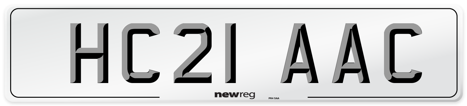 HC21 AAC Number Plate from New Reg